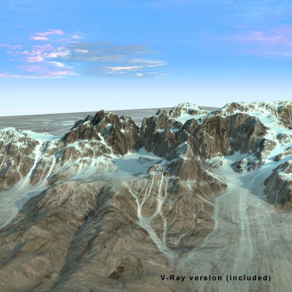 snowy mountain snow rock landscape 3d model - Mountain Terrain Landscape Snowy... by 3D_Multimedia