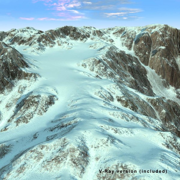 snowy mountain snow rock landscape 3d model - Mountain Terrain Landscape Snowy... by 3D_Multimedia
