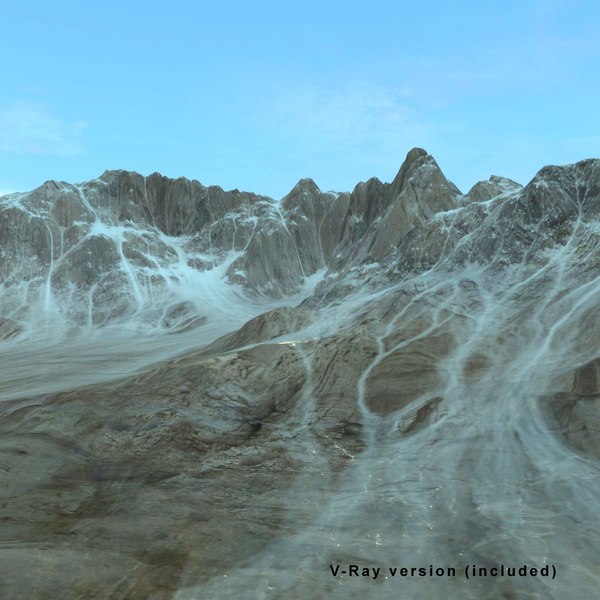 snowy mountain snow rock landscape 3d model - Mountain Terrain Landscape Snowy... by 3D_Multimedia
