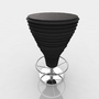 bar stool leather 3d model