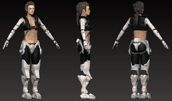 human cyborg leila 3d model - Human cyborg Leila... by Vakha