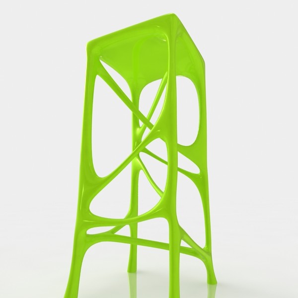 3d model bar stool - Bar stool 77 lime plastic... by razlomov