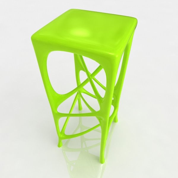 3d model bar stool - Bar stool 77 lime plastic... by razlomov