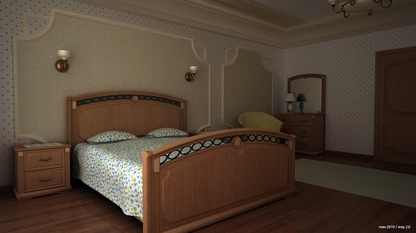 wood bedroom scene 3d model - Wood bedroom... by planetstation