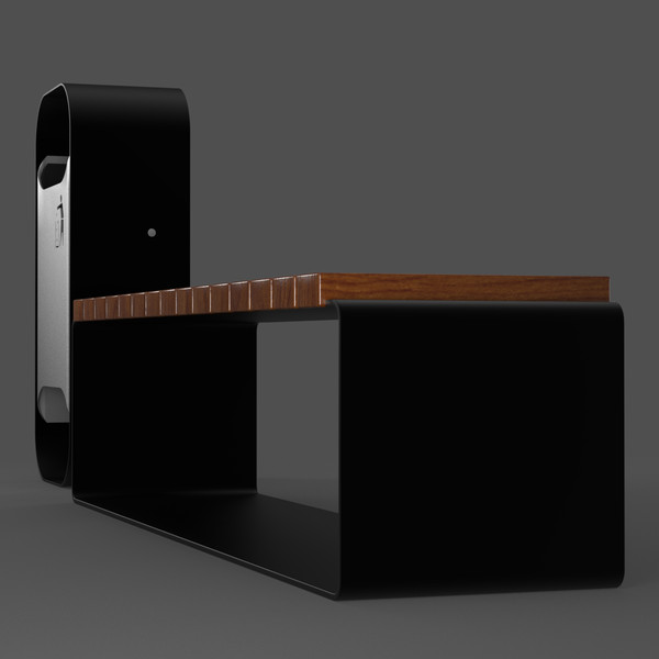3d model of oval bench set - Oval Bench Set... by arch.3d