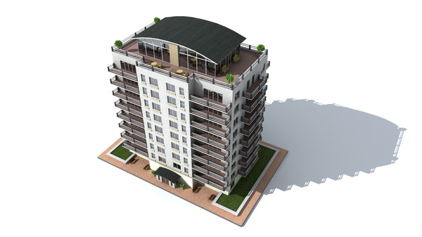 residential building model - Residential house... by planetstation