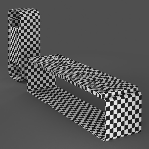 3d model of oval bench set - Oval Bench Set... by arch.3d