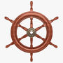 3d wooden ship wheel