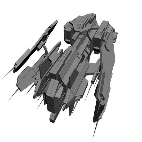 fi ship fighter 3d 3ds - Battleship_Fighter_1... by Angryfly
