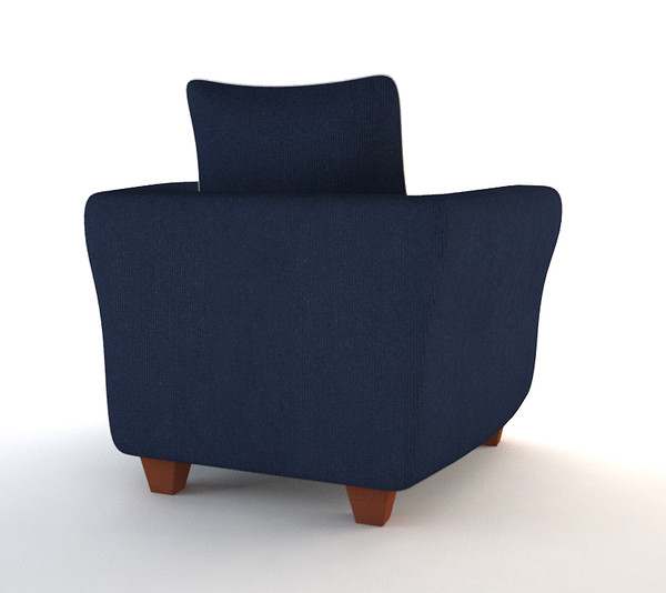 3ds max blue armchair sofa couch - Blue Armchair Sofa with Throw Pillow... by Carl Herring