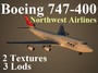 3d model boeing 747-400 nwa
