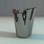 3d metal wave vase model