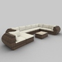 rattan seat set 15 3ds