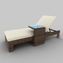 rattan seat set 18 3d model