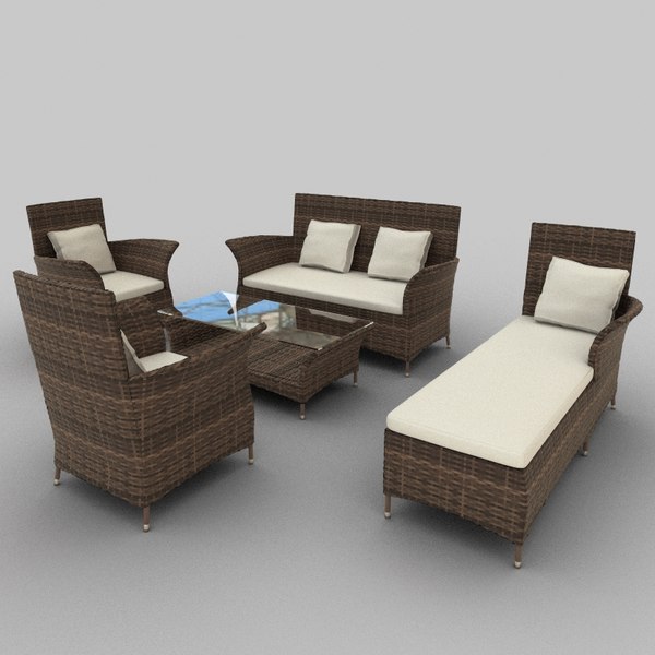 rattan seat set 28 3ds - Rattan Seat Set 28... by martin_frodl