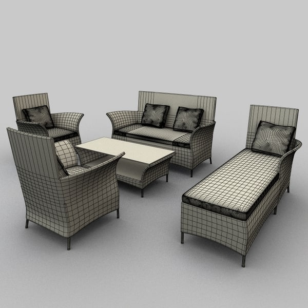 rattan seat set 28 3ds - Rattan Seat Set 28... by martin_frodl
