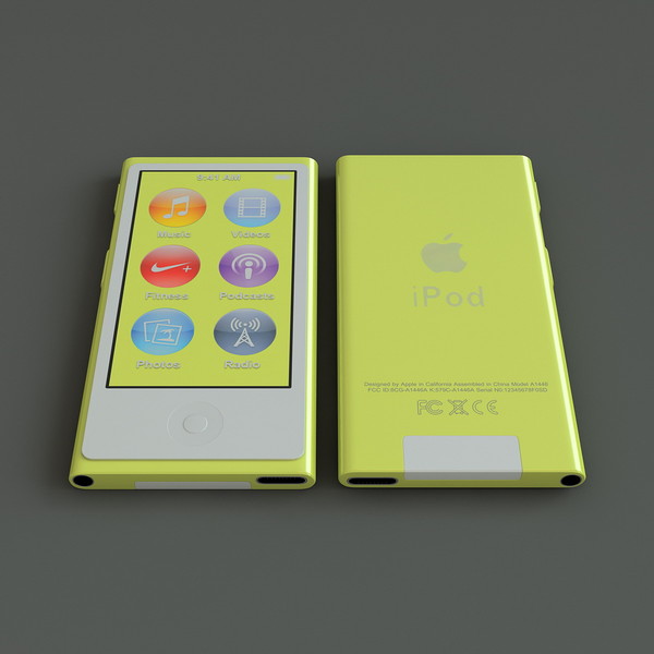 3ds yellow ipod nano 7th - Ipod Nano Generation 7th Yellow... by 3d_molier