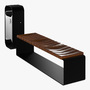 3d model of oval bench set
