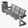 maya metal bench set