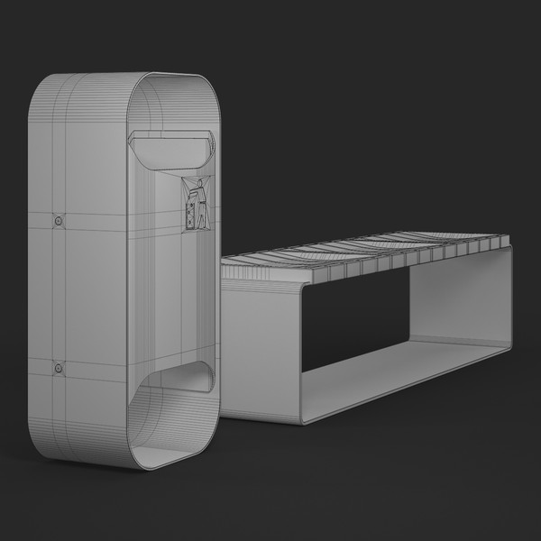 3d model of oval bench set - Oval Bench Set... by arch.3d
