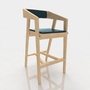bar stool leather obj
