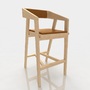3d bar stool leather model