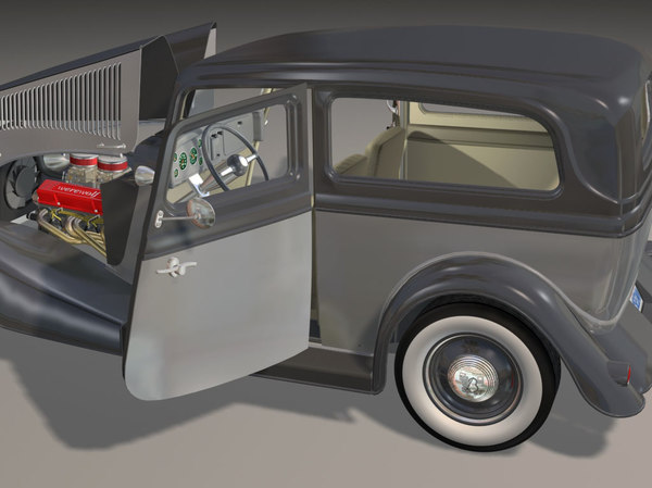 3dsmax 34 sedan hot rod - 34 Sedan Hot Rod sbv8 4brl dual quad... by iw43d