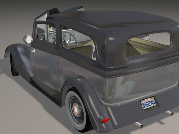 3dsmax 34 sedan hot rod - 34 Sedan Hot Rod sbv8 4brl dual quad... by iw43d