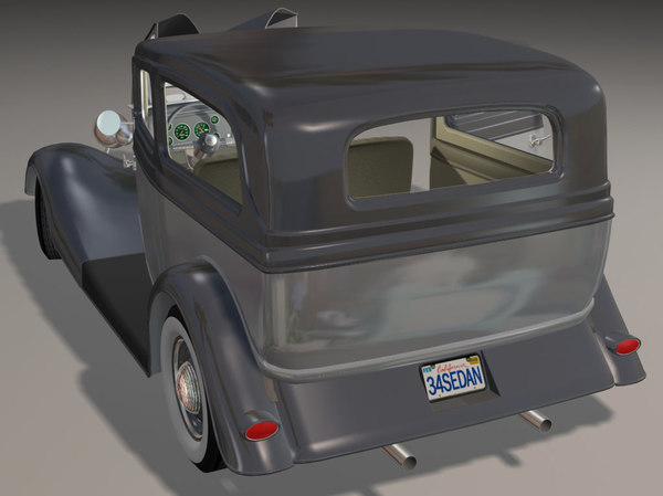 3dsmax 34 sedan hot rod - 34 Sedan Hot Rod sbv8 4brl dual quad... by iw43d