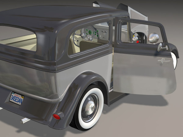 3dsmax 34 sedan hot rod - 34 Sedan Hot Rod sbv8 4brl dual quad... by iw43d