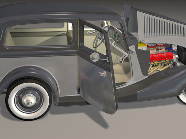 3dsmax 34 sedan hot rod - 34 Sedan Hot Rod sbv8 4brl dual quad... by iw43d