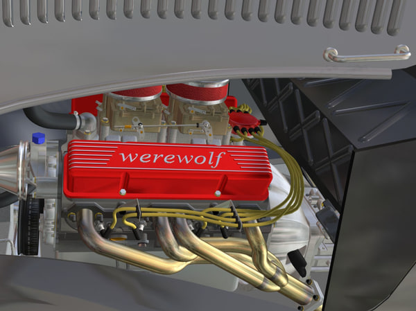 3dsmax 34 sedan hot rod - 34 Sedan Hot Rod sbv8 4brl dual quad... by iw43d