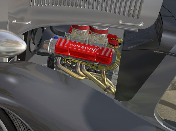 3dsmax 34 sedan hot rod - 34 Sedan Hot Rod sbv8 4brl dual quad... by iw43d