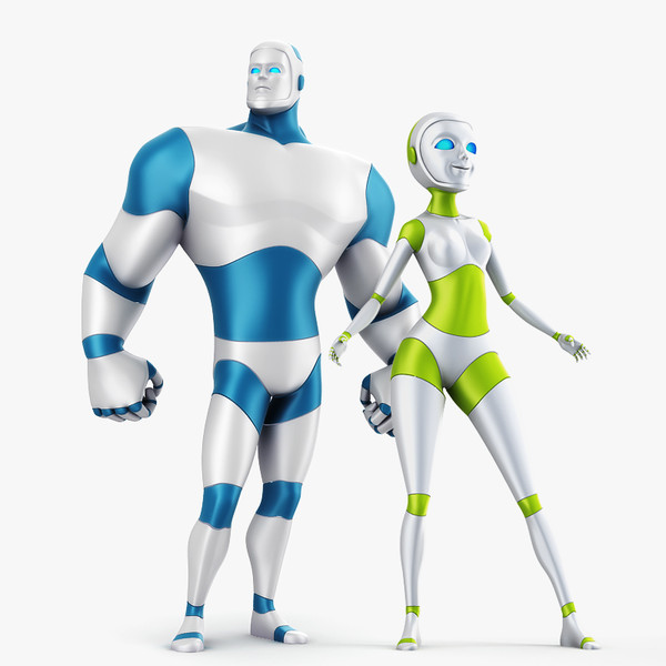 3d model of robot rigged - Family Robots... by Unero