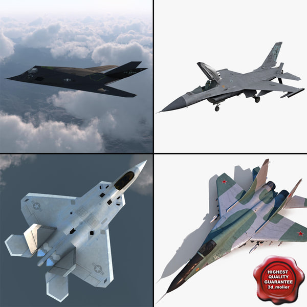 3ds max jet fighters rigged f 117 - Jet Fighters Rigged Collection... by 3d_molier