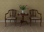 american style wooden chair 3d model