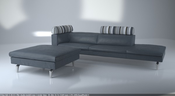 3d model contemporary modern sofa ottoman - Sofa, ottoman with footstool (2) - Modern sofa... by Studio3dv