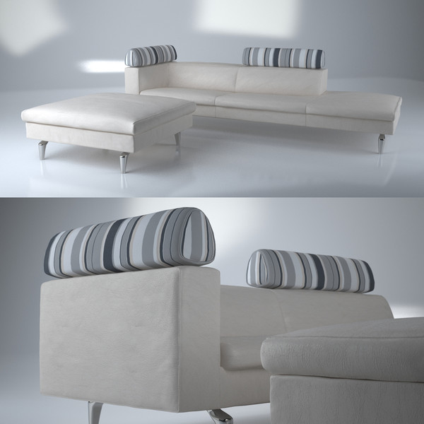 3d model contemporary modern sofa ottoman - Sofa, ottoman with footstool (2) - Modern sofa... by Studio3dv
