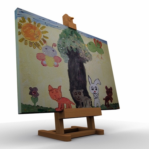 3d model easel painting - Easel and Painting... by mzubak