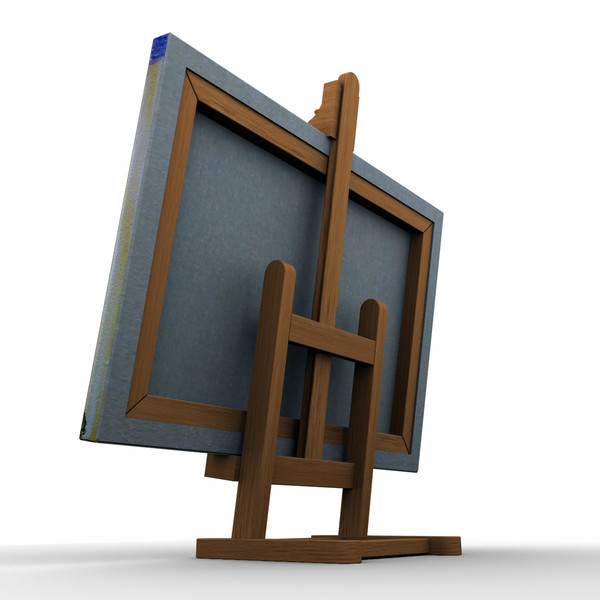 3d model easel painting - Easel and Painting... by mzubak