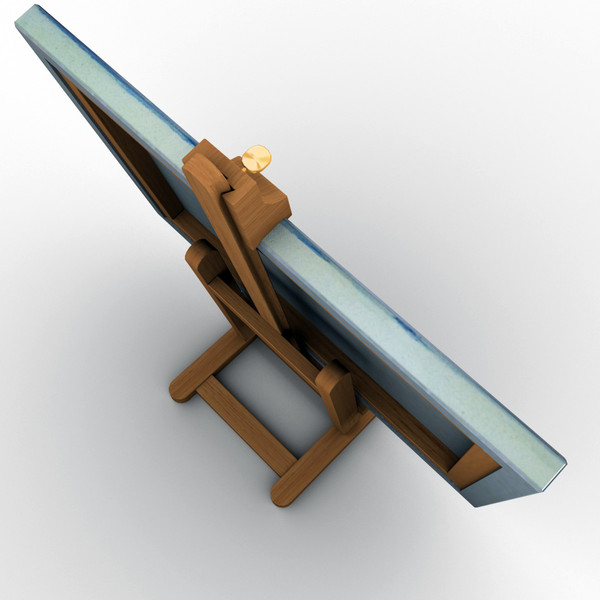 3d model easel painting - Easel and Painting... by mzubak