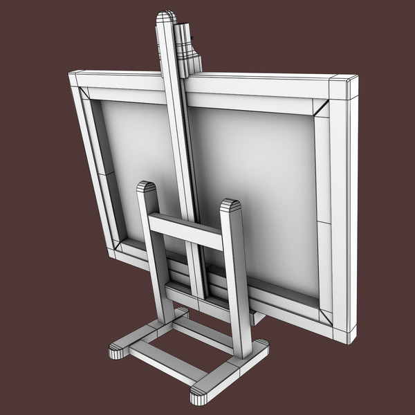 3d model easel painting - Easel and Painting... by mzubak