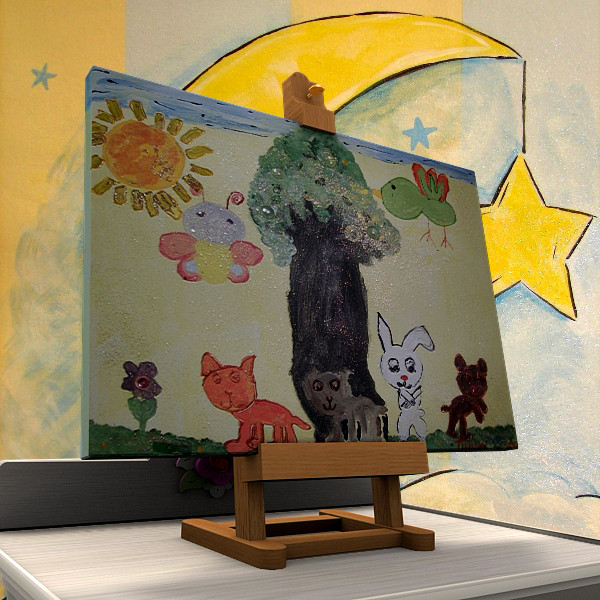 3d model easel painting - Easel and Painting... by mzubak