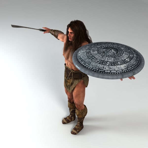 3d warrior weapon shield - Warrior Man Model... by Alpha3DMax