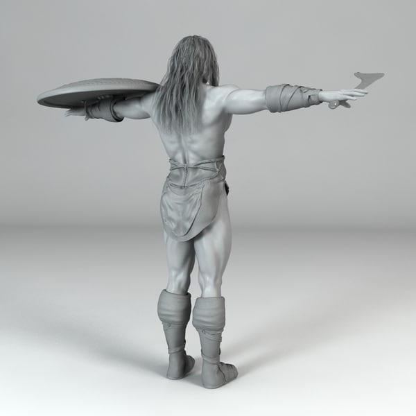 3d warrior weapon shield - Warrior Man Model... by Alpha3DMax