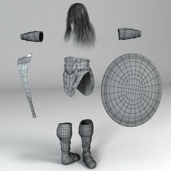 3d warrior weapon shield - Warrior Man Model... by Alpha3DMax