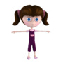 3d young girl model