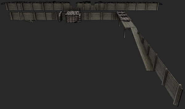 trench polygonal obj - Trench System Low Modular... by tuann123
