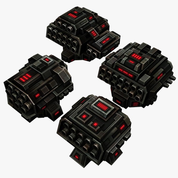3d model 4 missle launchers - 4_Missle_Launchers... by Angryfly