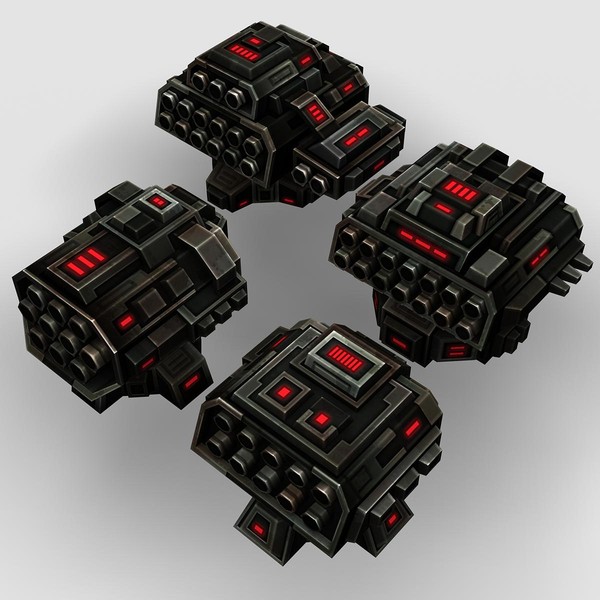 3d model 4 missle launchers - 4_Missle_Launchers... by Angryfly